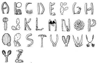 Cactus Alphabet Mounting Kit-0