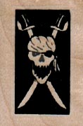 Skull & CrossBones/Black Back 1 x 1 1/4-0