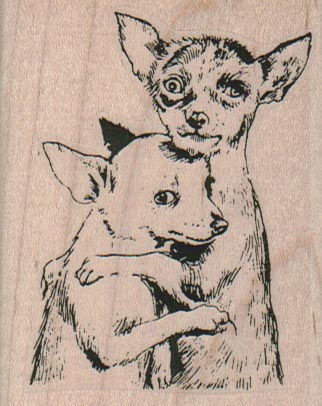 Chihuahuas Comforting 2 1/4 x 2 3/4-0