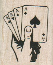 Hand With Four Aces 1 1/4 x 1 1/2-0