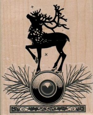 Reindeer on Ball Fir 3 1/2 x 4 1/4-0