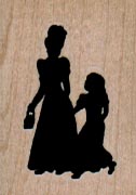 Silhouette Woman & Girl/Med 1 x 1 1/4-0