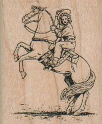 Cowgirl On Horse 1 1/2 x 1 3/4-0