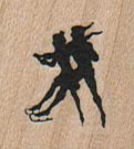 Skating Couple Silhouette 1 x 1-0