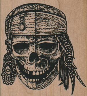 Skeleton Pirate Head 2 3/4 x 3-0