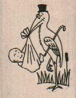 Stork With Baby 1 1/4 x 1 1/2-0