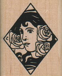 Art Nouveau Lady 1 1/2 x 1 3/4-0