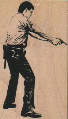 Man Pointing Gun 1 3/4 x 3-0