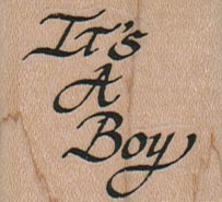 It's A Boy (Script) 1 1/2 x 1 1/4-0