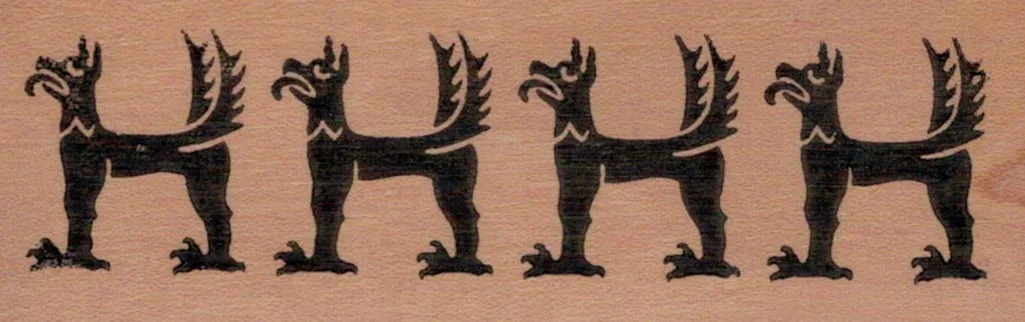 Stylized Dog Border 1 x 3 1/2-0