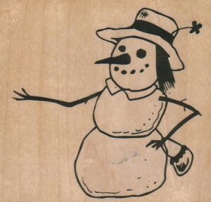 SnowWoman in Flower Hat 4 x 3 3/4-0