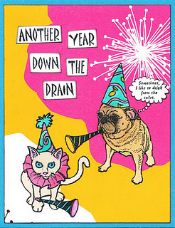 Pug In Party Hat 2 x 3 1/4-32287