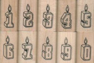 Candle Number Set Mounted 1 1/4 x 1 (each number)-0