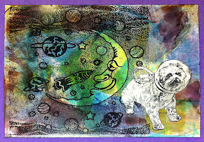 Terrier Dog In Space 2 1/4 x 2 1/2-35756