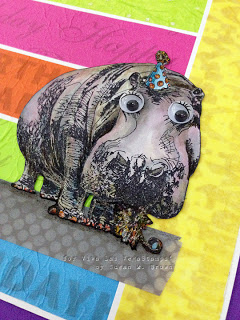 Hippo With Party Hat 2 3/4 x 3-39055
