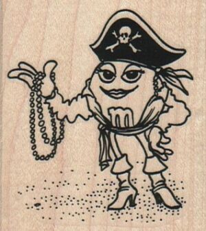 Pirate M With Beads 2 1/4 x 2 1/2-0