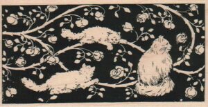 Cat Trio In Flowers 2 1/2 x 4 1/2-0