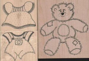 Teddy Bear Set Mounted 3 3/4 x 4 1/4, 2 3/4 x 2 1/4, 2 3/4 x 2 1/4-0