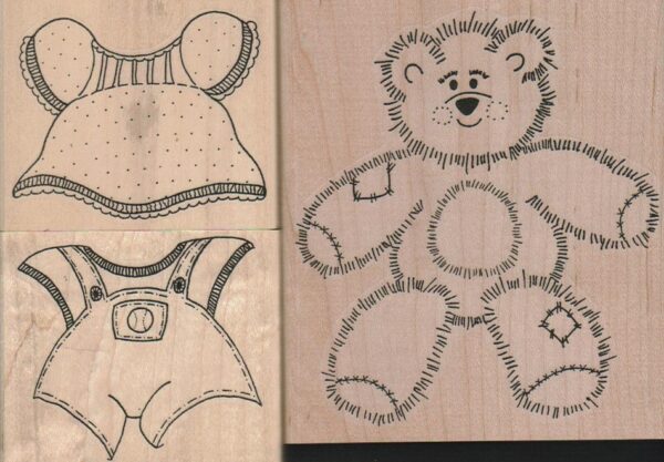 Teddy Bear Set Cushioned 3 3/4 x 4 1/4, 2 3/4 x 2 1/4, 2 3/4 x 2 1/4-0