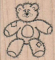 Teddy Bear With Patches 1 3/4 x 1 3/4-0