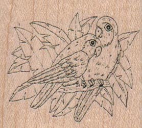 Love Birds/Leaves 2 x 1 3/4-0