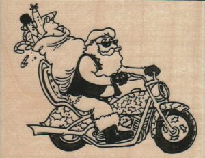 Motorcycle Santa 3 3/4 x 2 3/4-0