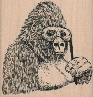 Banksy Gorilla With Mask 3 1/2 x 3 1/2-0