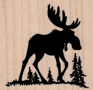 Silhouette Moose & Trees 2 3/4 x 2 1/2-0