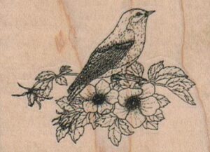 Bluebird with Roses 2 1/2 x 1 3/4-0