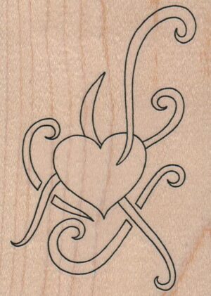 Tribal Heart Outline 3 x 4-0