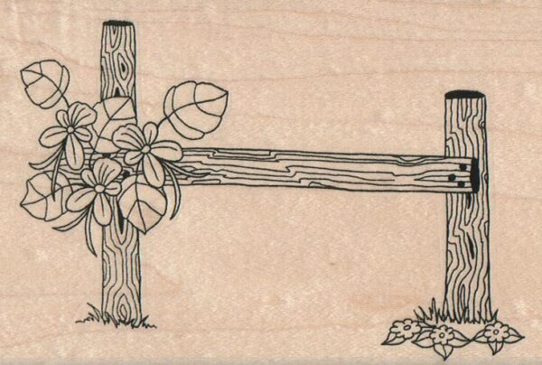 WoodFence With Flowers 3 1/2 x 5-0
