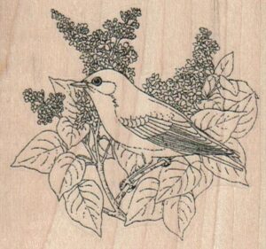 Bluebird In Lilacs 3 x 2 3/4-0