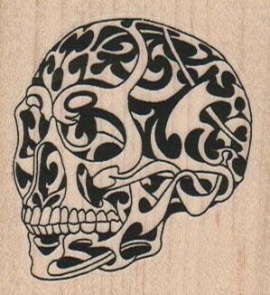 Tattooed Skull 2 1/4 x 2 1/4-0