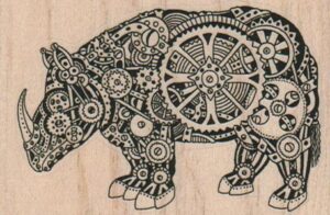 Steampunk Rhino 3 1/4 x 2-0