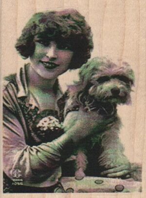 Smiling Lady With Dog Photo/ATC 2 1/2 x 3 1/4-0