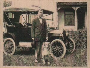 Man With Dog and Car Photo/ATC 3 1/2 x 2 1/2-0