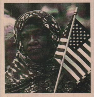 Lady With Flag 3 1/4 x 3 1/4-0