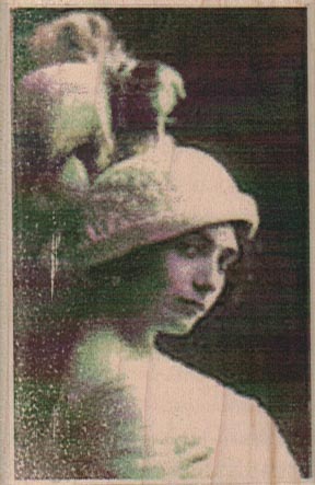 Lady In Feathered Hat 2 x 3-0