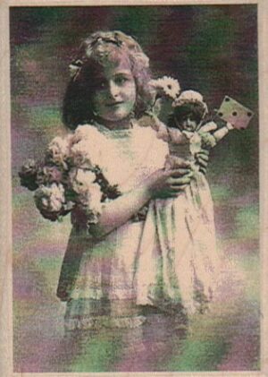 Girl With Doll Photo 2 1/4 x 3-0