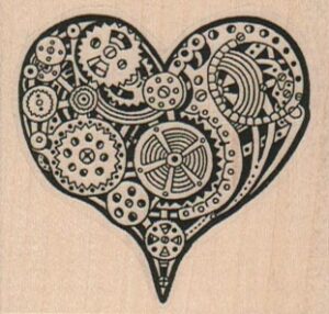 Steampunk Heart Large 2 1/4 x 2-0