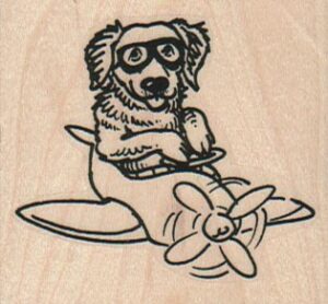 Dog Flying Plane 2 1/4 x 2-0