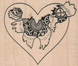 Steampunk Torn Heart 2 1/2 x 2-0