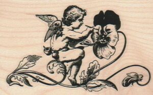 Cherub Painting Pansy 2 1/2 x 3 3/4-0