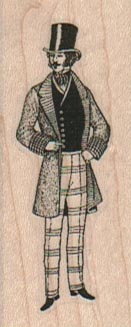 Victorian Man Plaid Pants 1 x 2 1/4-0