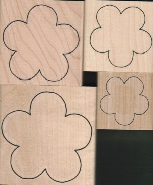 Flower Set Of Four 2 x 2; 2 1/2 x 2 1/2; 3 x 3; 3 1/2 x 3 1/2-0