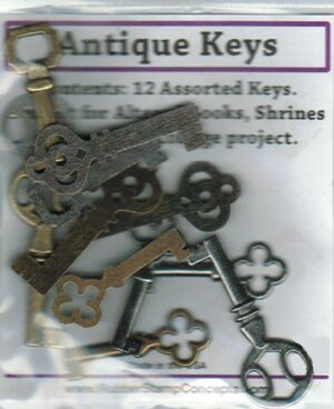 Antique Keys Pack of 12 Assorted-0