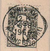 Stamp With Paris Cancellation 1 1/4 x 1 1/4-0