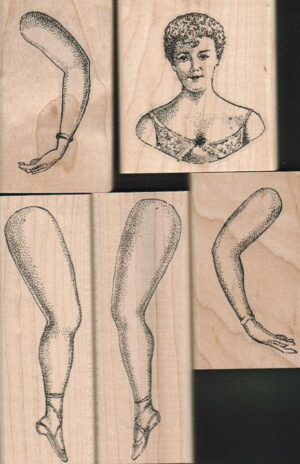 Art Doll Body Parts 2 x 1 1/4 x 3 1/2; 2 x 1 1/2 x 2 1/2; 2 x 2 1/4-0