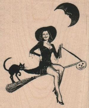 Witch, Cat and Moon 3 1/2 x 4-0