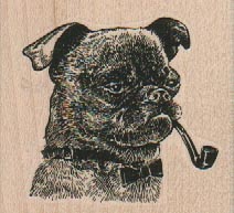 Dog With Pipe 2 1/4 x 2-0